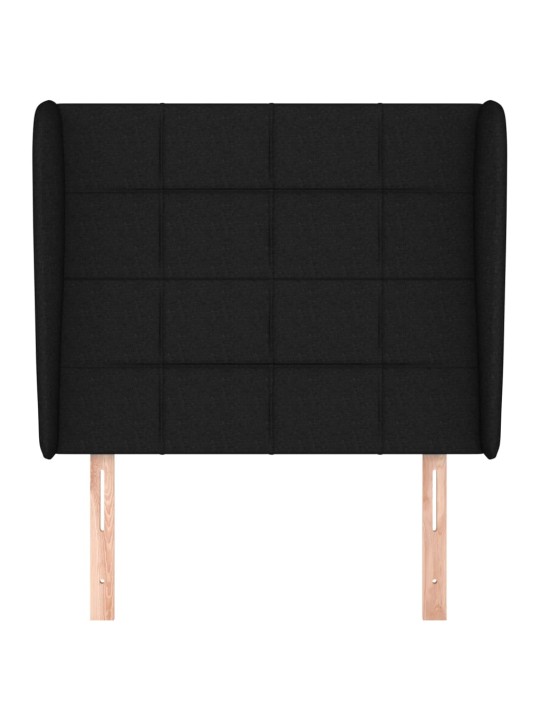 Čelo postele typu ušák černé 93x23x118/128 cm textil