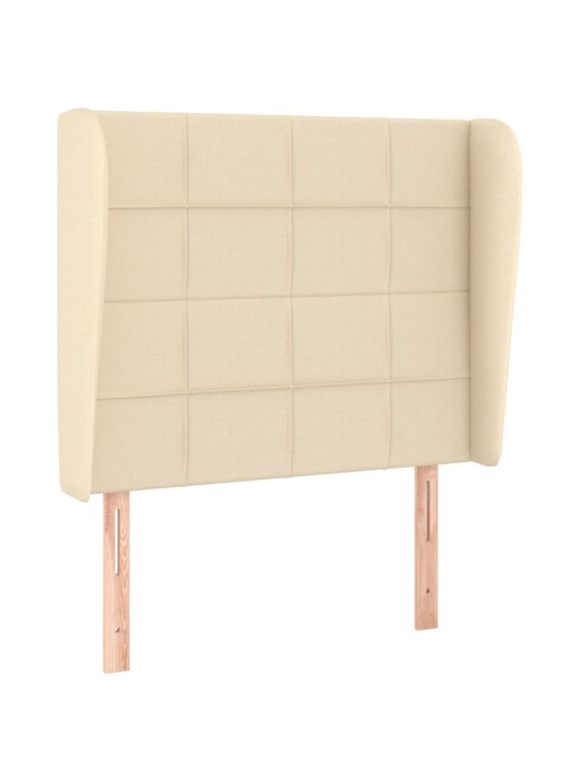 Čelo postele typu ušák krémové 93x23x118/128 cm textil