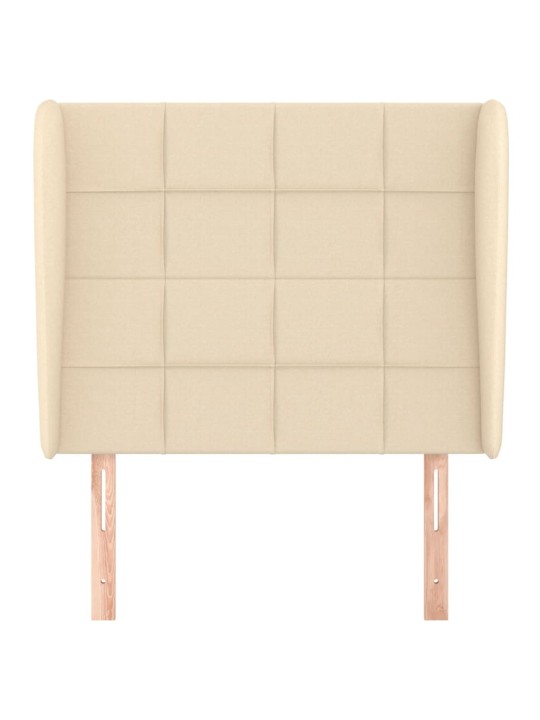 Čelo postele typu ušák krémové 93x23x118/128 cm textil