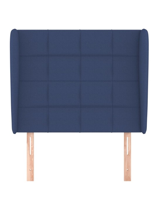 Čelo postele typu ušák modré 93x23x118/128 cm textil