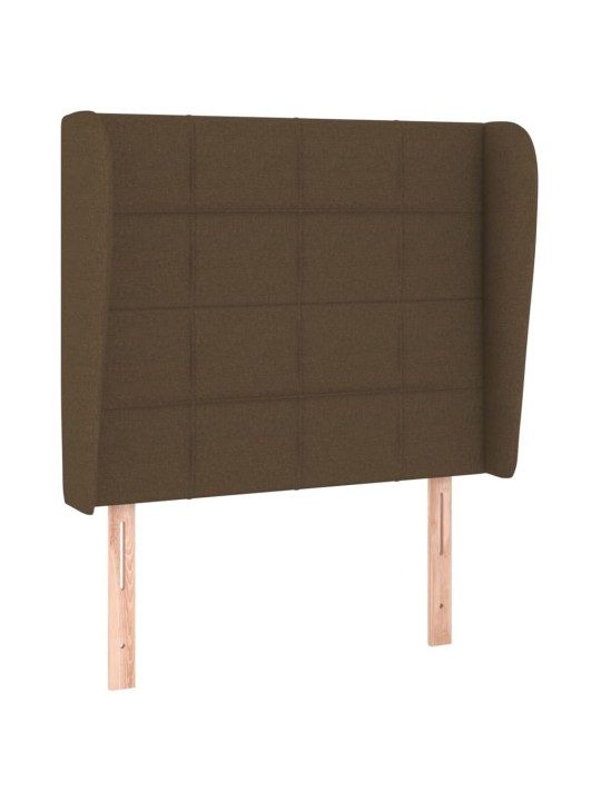 Čelo postele typu ušák tmavě hnědé 103x23x118/128 cm textil