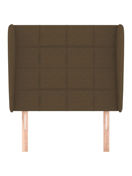 Čelo postele typu ušák tmavě hnědé 103x23x118/128 cm textil