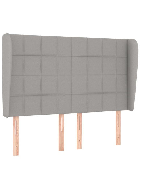 Čelo postele typu ušák světle šedé 147x23x118/128 cm textil