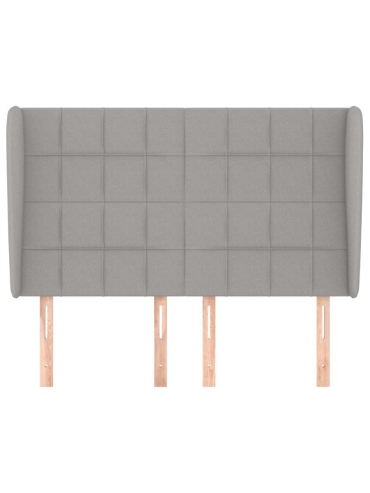 Čelo postele typu ušák světle šedé 147x23x118/128 cm textil