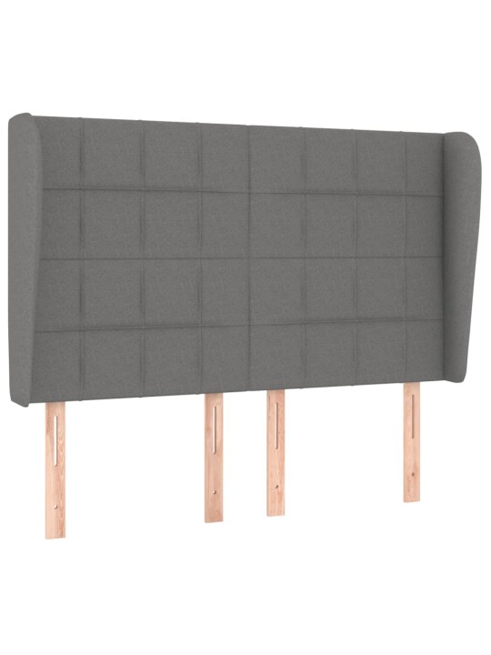Čelo postele typu ušák tmavě šedé 147x23x118/128 cm textil