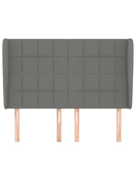 Čelo postele typu ušák tmavě šedé 147x23x118/128 cm textil