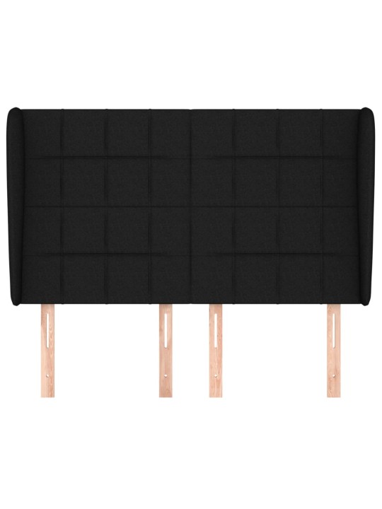 Čelo postele typu ušák černé 147x23x118/128 cm textil
