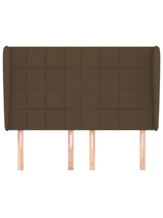 Čelo postele typu ušák tmavě hnědé 147x23x118/128 cm textil
