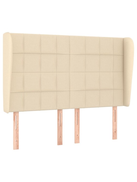 Čelo postele typu ušák krémové 147x23x118/128 cm textil