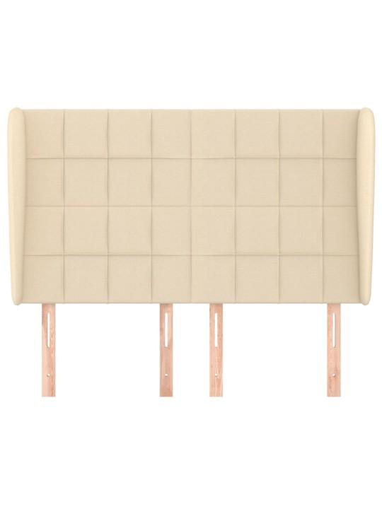 Čelo postele typu ušák krémové 147x23x118/128 cm textil