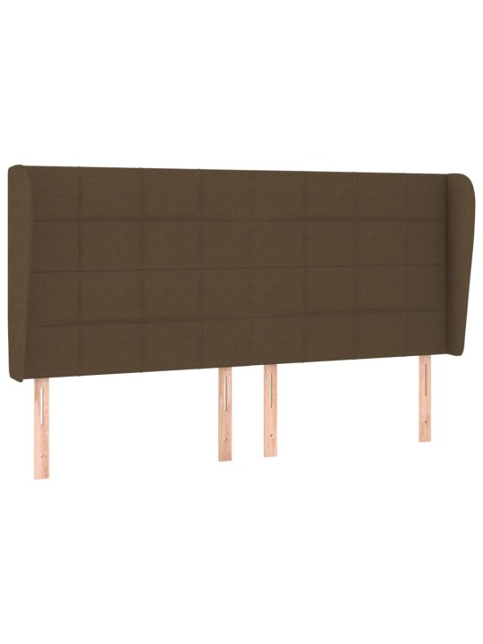 Čelo postele typu ušák tmavě hnědé 163x23x118/128 cm textil