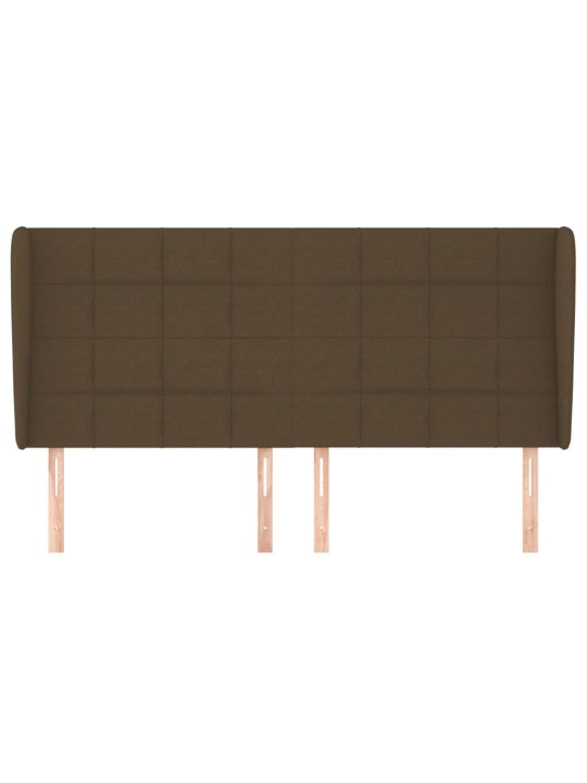 Čelo postele typu ušák tmavě hnědé 163x23x118/128 cm textil