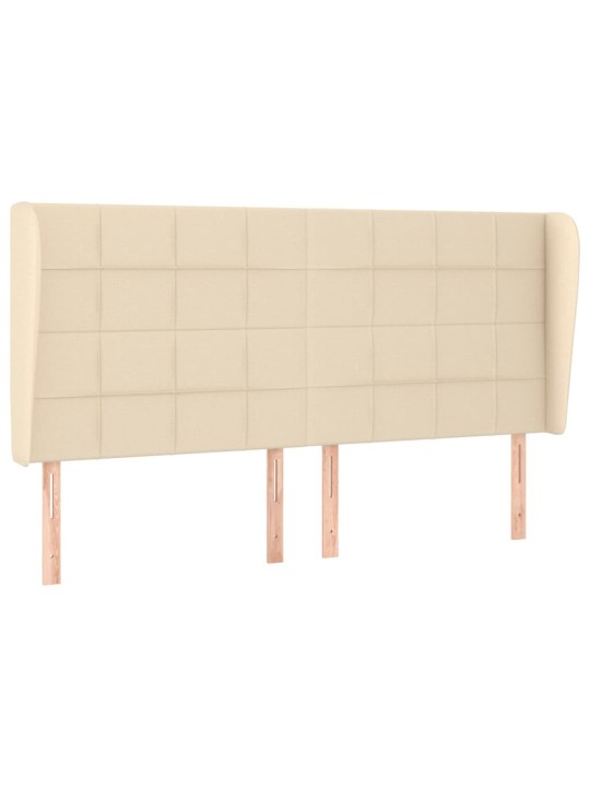 Čelo postele typu ušák krémové 163x23x118/128 cm textil
