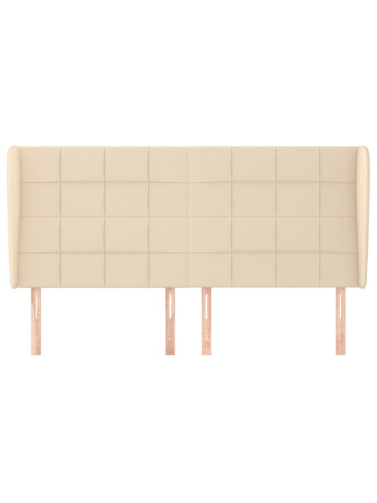 Čelo postele typu ušák krémové 163x23x118/128 cm textil