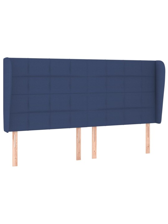 Čelo postele typu ušák modré 163x23x118/128 cm textil