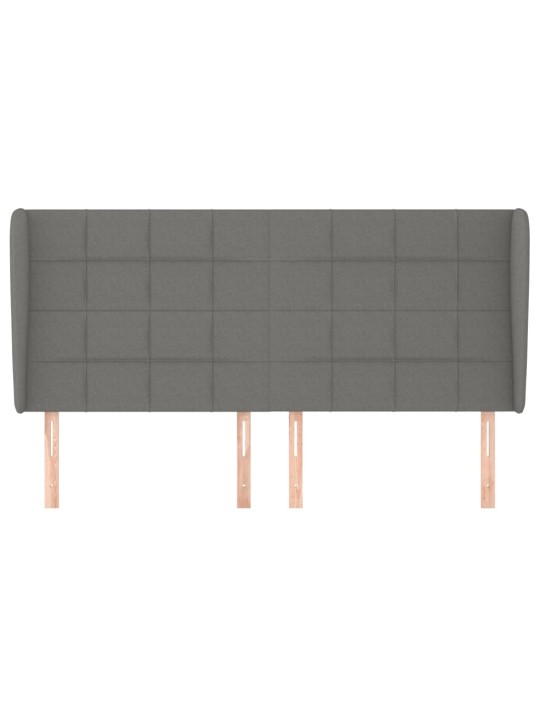 Čelo postele typu ušák tmavě šedé 183x23x118/128 cm textil