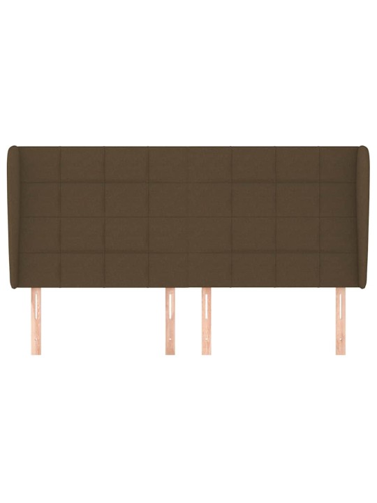 Čelo postele typu ušák tmavě hnědé 183x23x118/128 cm textil