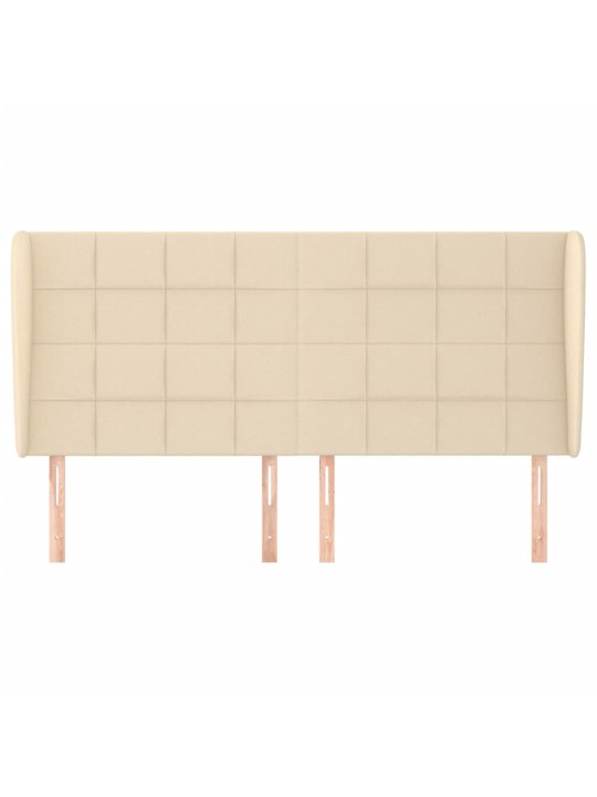 Čelo postele typu ušák krémové 183x23x118/128 cm textil