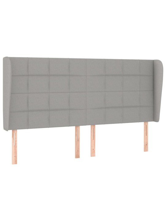 Čelo postele typu ušák světle šedé 203x23x118/128 cm textil