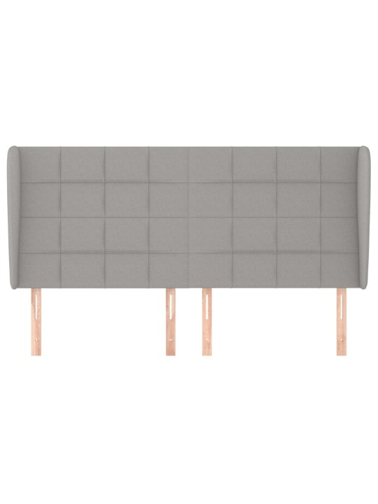 Čelo postele typu ušák světle šedé 203x23x118/128 cm textil