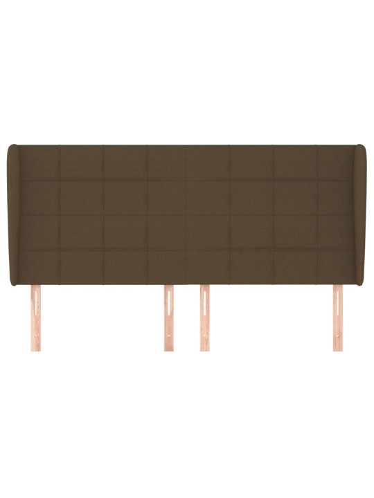 Čelo postele typu ušák tmavě hnědé 203x23x118/128 cm textil