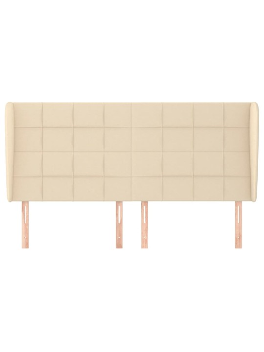 Čelo postele typu ušák krémové 203x23x118/128 cm textil