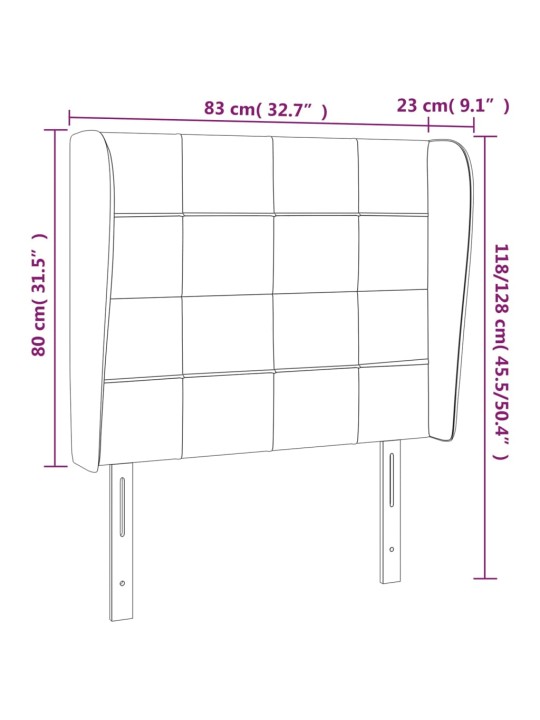 Čelo postele typu ušák tmavě zelené 83 x 23 x 118/128 cm samet