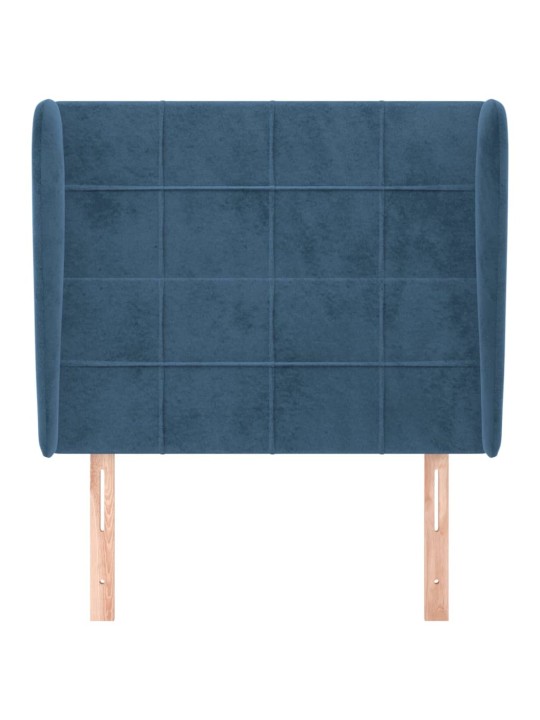 Čelo postele typu ušák tmavě modrá 93x23x118/128 cm samet