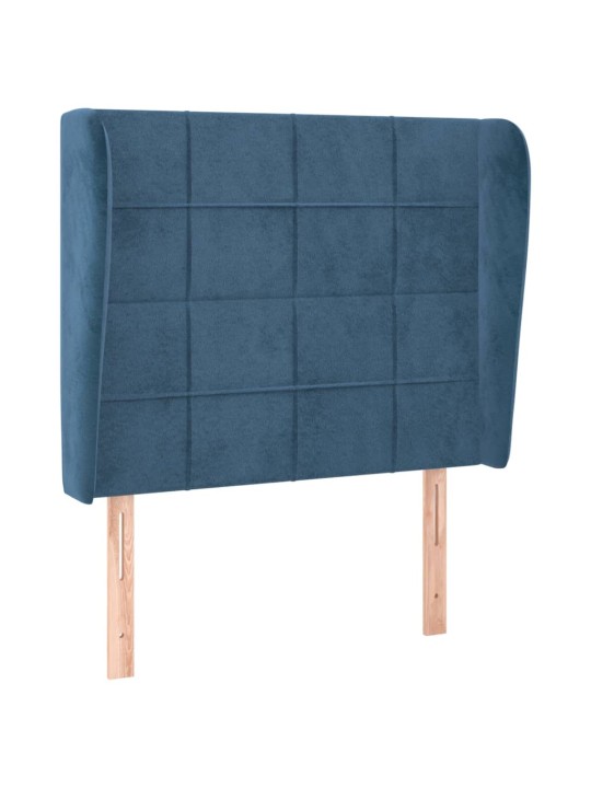 Čelo postele typu ušák tmavě hnědé 103x23x118/128 cm textil