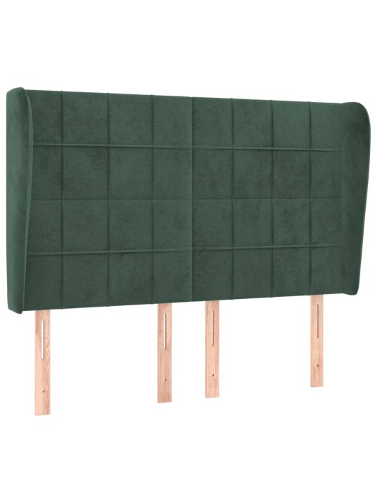 Čelo postele typu ušák tmavě šedé 147x23x118/128 cm samet