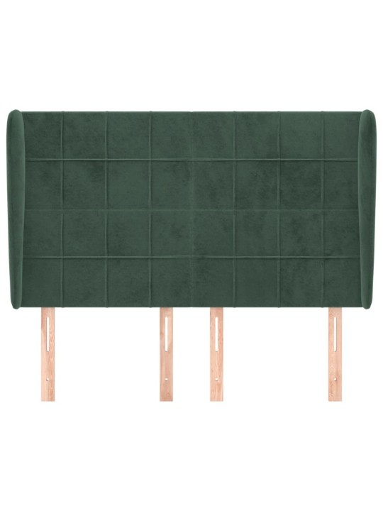 Čelo postele typu ušák tmavě šedé 147x23x118/128 cm samet
