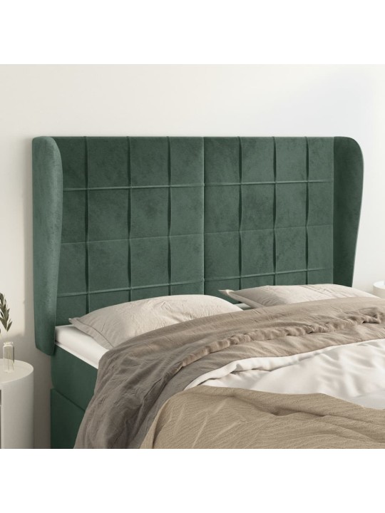 Čelo postele typu ušák tmavě šedé 147x23x118/128 cm samet