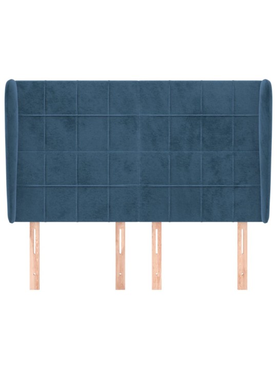 Čelo postele typu ušák tmavě modrá 147x23x118/128 cm samet