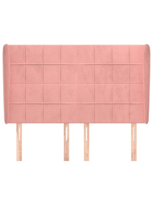Čelo postele typu ušák růžové 147x23x118/128 cm samet