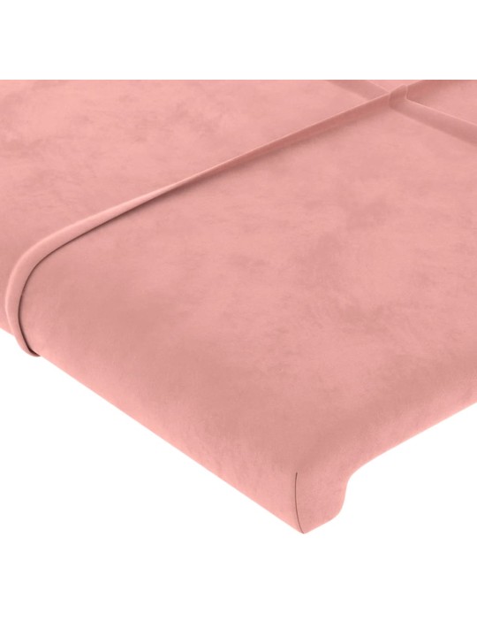 Čelo postele typu ušák růžové 147x23x118/128 cm samet