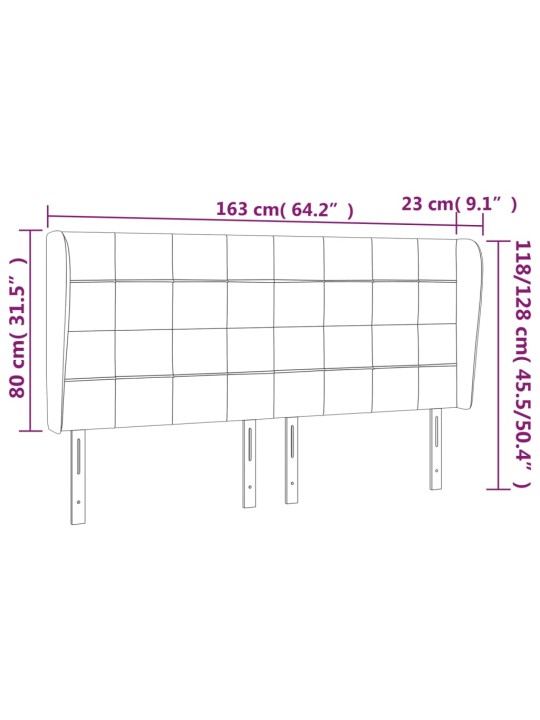 Čelo postele typu ušák tmavě zelená 163x23x118/128 cm samet