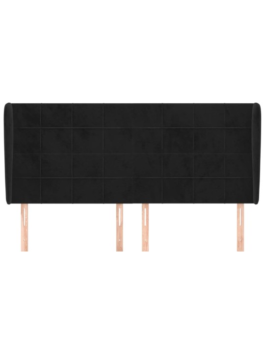 Čelo postele typu ušák černé 183x23x118/128 cm samet