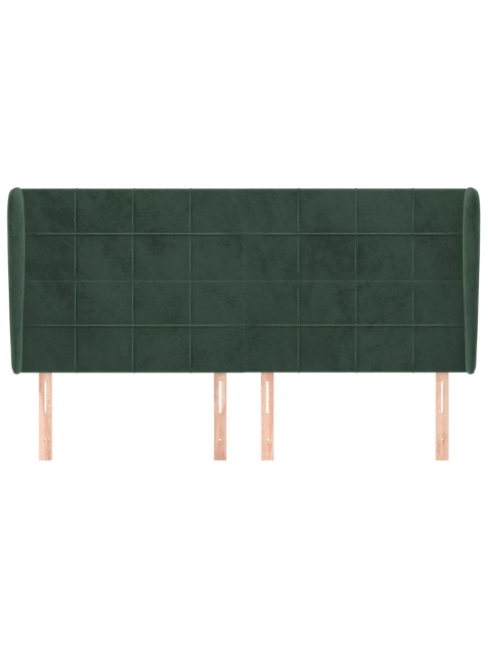 Čelo postele typu ušák tmavě zelená 183x23x118/128 cm samet