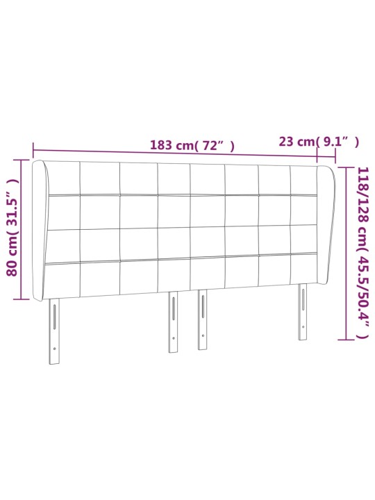 Čelo postele typu ušák tmavě zelená 183x23x118/128 cm samet