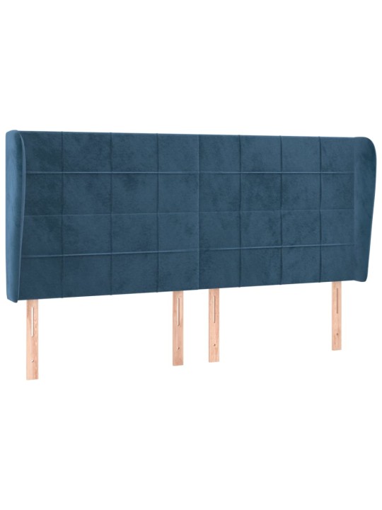 Čelo postele typu ušák tmavě modrá 183x23x118/128 cm samet