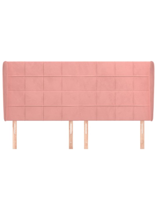 Čelo postele typu ušák růžová 183x23x118/128 cm samet