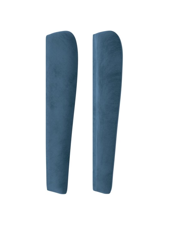 Čelo postele typu ušák tmavě modrá 203x23x118/128 cm samet