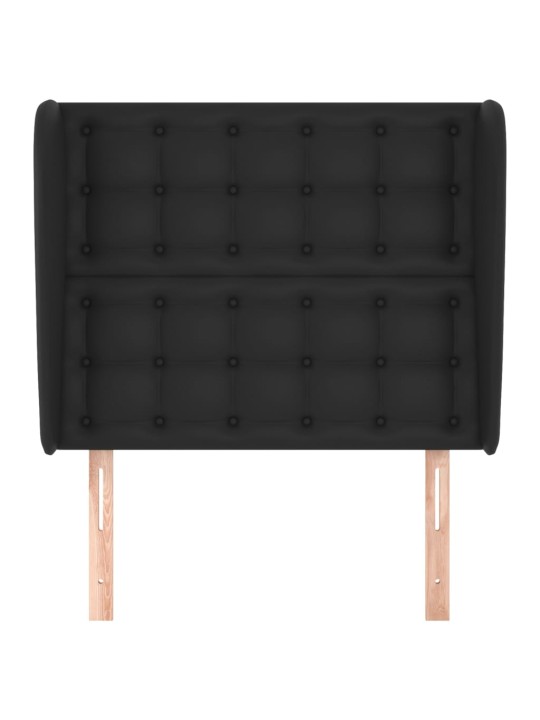 Čelo postele typu ušák černé 83 x 23 x 118/128 cm umělá kůže