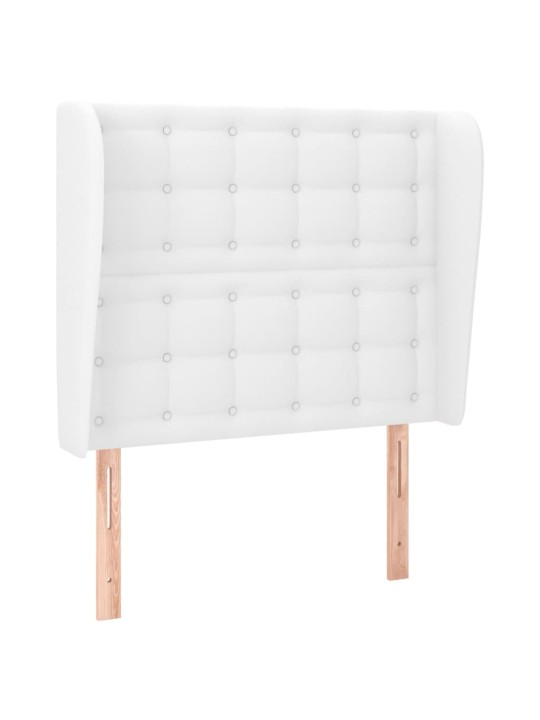 Čelo postele typu ušák bílé 83 x 23 x 118/128 cm umělá kůže