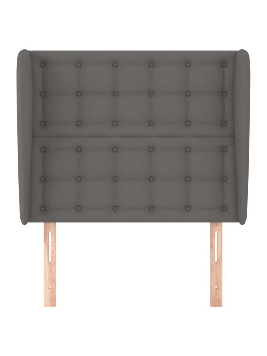Čelo postele typu ušák šedé 83 x 23 x 118/128 cm umělá kůže