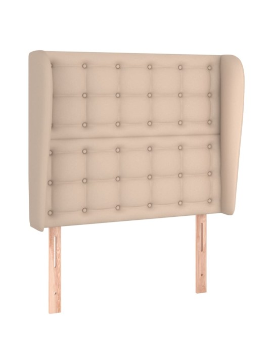 Čelo postele typu ušák cappuccino 83x23x118/128 cm umělá kůže