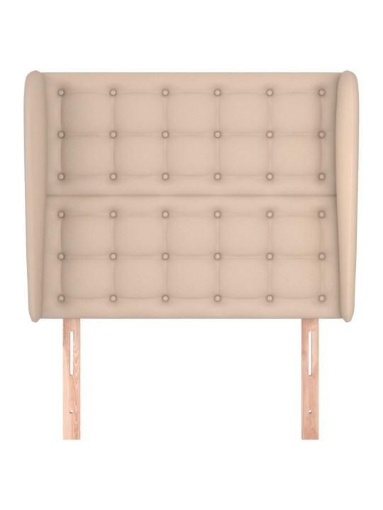 Čelo postele typu ušák cappuccino 83x23x118/128 cm umělá kůže