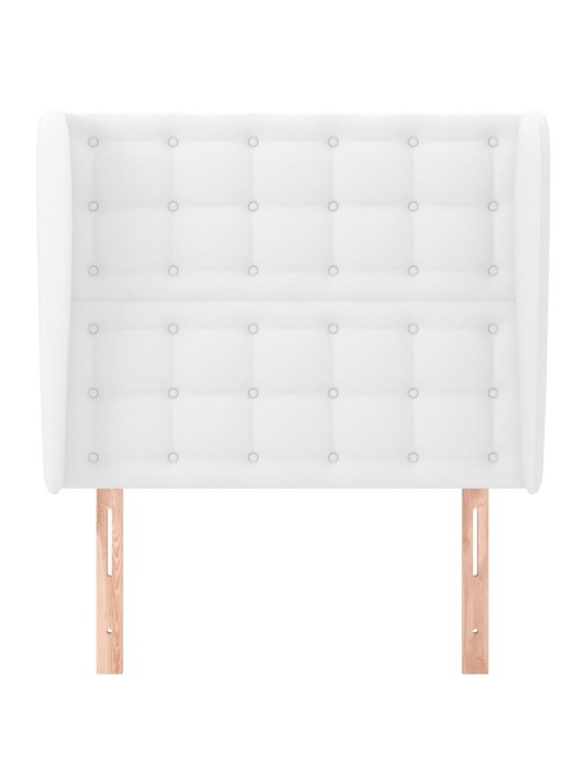 Čelo postele typu ušák bílé 93 x 23 x 118/128 cm umělá kůže