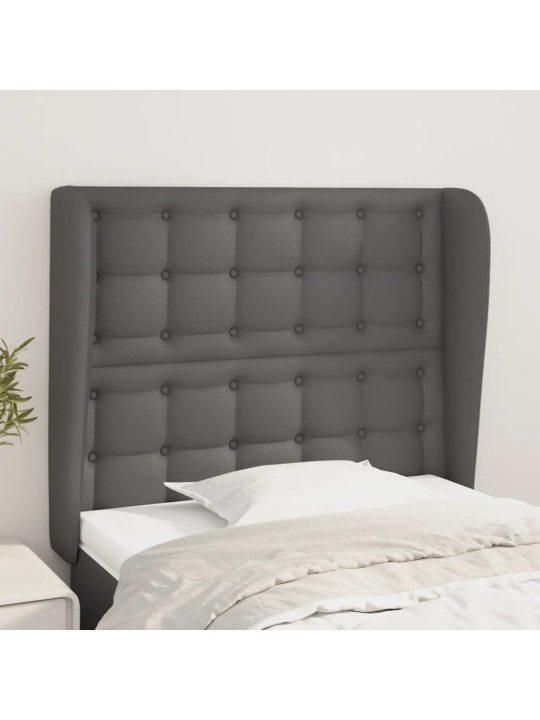 Čelo postele typu ušák šedá 93x23x118/128 cm umělá kůže