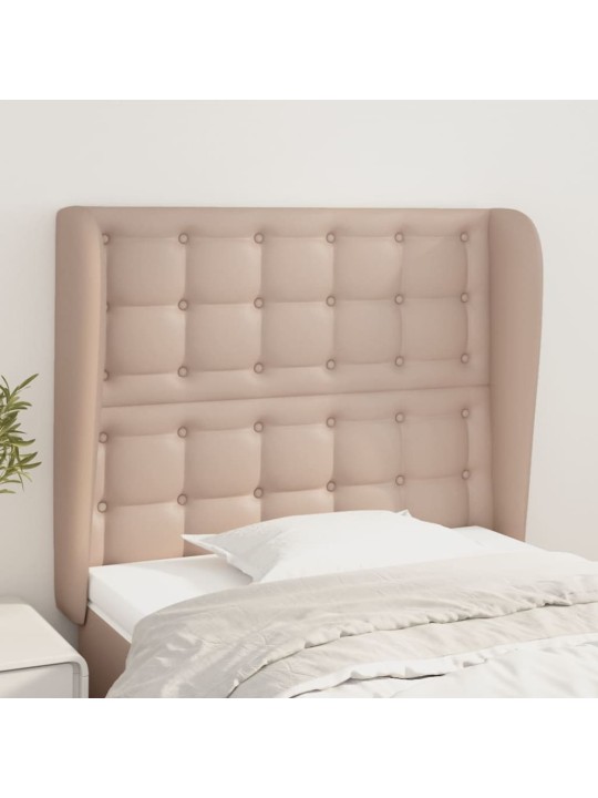 Čelo postele typu ušák cappuccino 93x23x118/128 cm umělá kůže